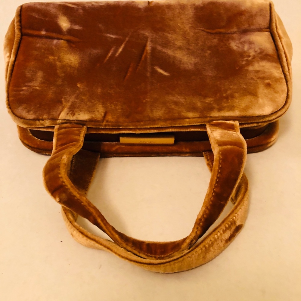 Vintage Prada Borsa Tessuto Velvet Handbag Terra